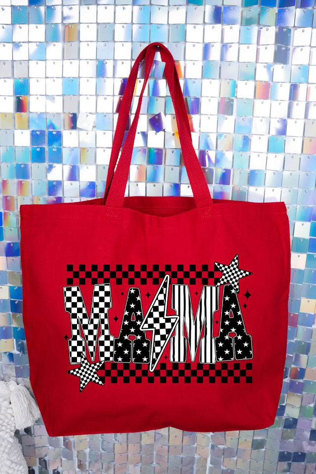 Mama Check It Out Canvas Jumbo Tote - Wholesale Accessory Market