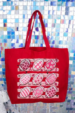Painted Touchdowns for Hope Canvas Jumbo Tote - Wholesale Accessory Market