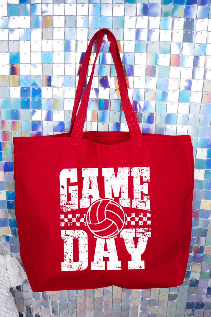 Retro Volleyball Game Day Canvas Jumbo Tote - Wholesale Accessory Market