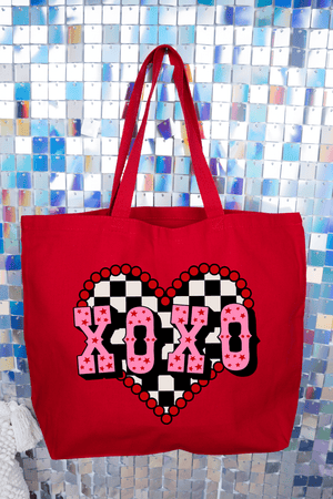 Rockabilly XOXO Canvas Jumbo Tote - Wholesale Accessory Market