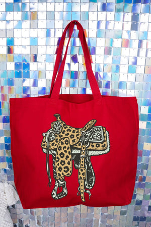 Spotted Saddle Canvas Jumbo Tote - Wholesale Accessory Market