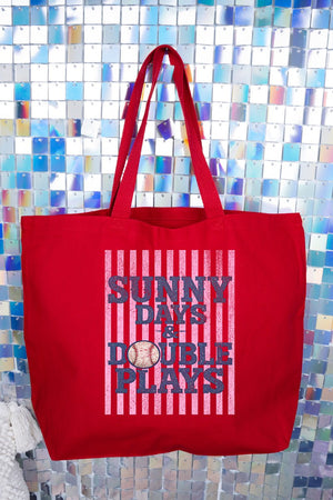 Sunny Days & Double Plays Canvas Jumbo Tote - Wholesale Accessory Market