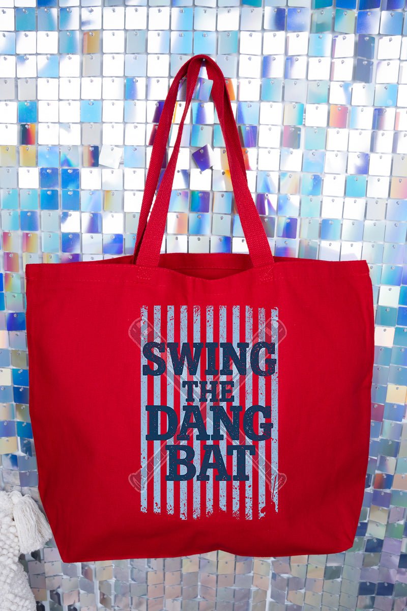 Swing The Dang Bat Canvas Jumbo Tote - Wholesale Accessory Market