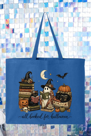 All Booked For Halloween Canvas Jumbo Tote - Wholesale Accessory Market