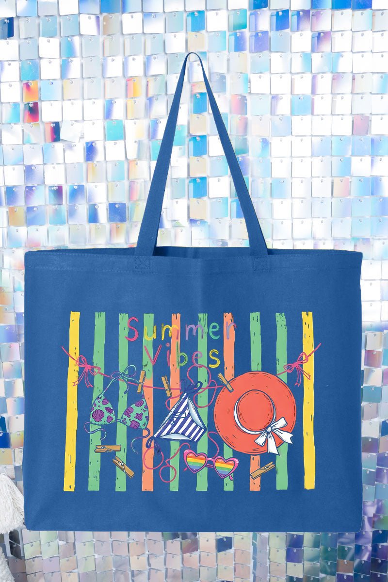Bikini Summer Vibes Canvas Jumbo Tote - Wholesale Accessory Market