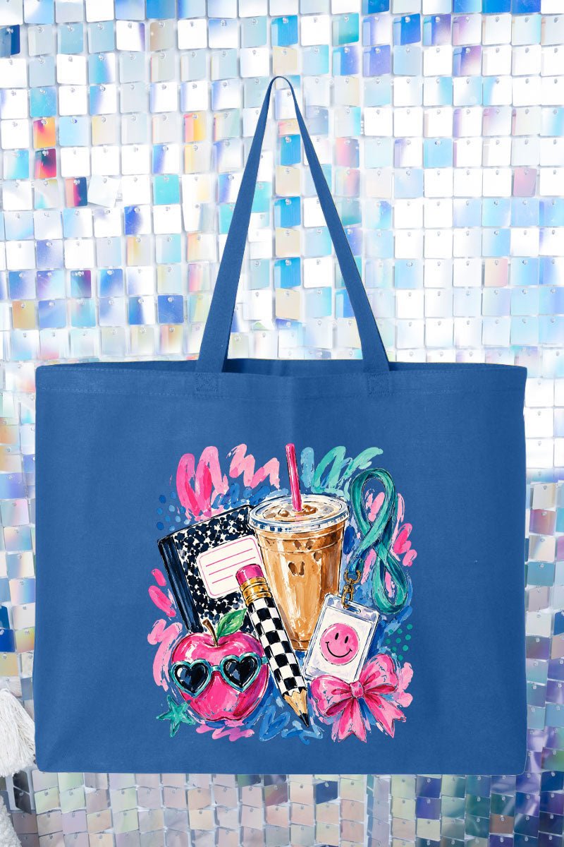 Bows, Books & Brews Canvas Jumbo Tote - Wholesale Accessory Market