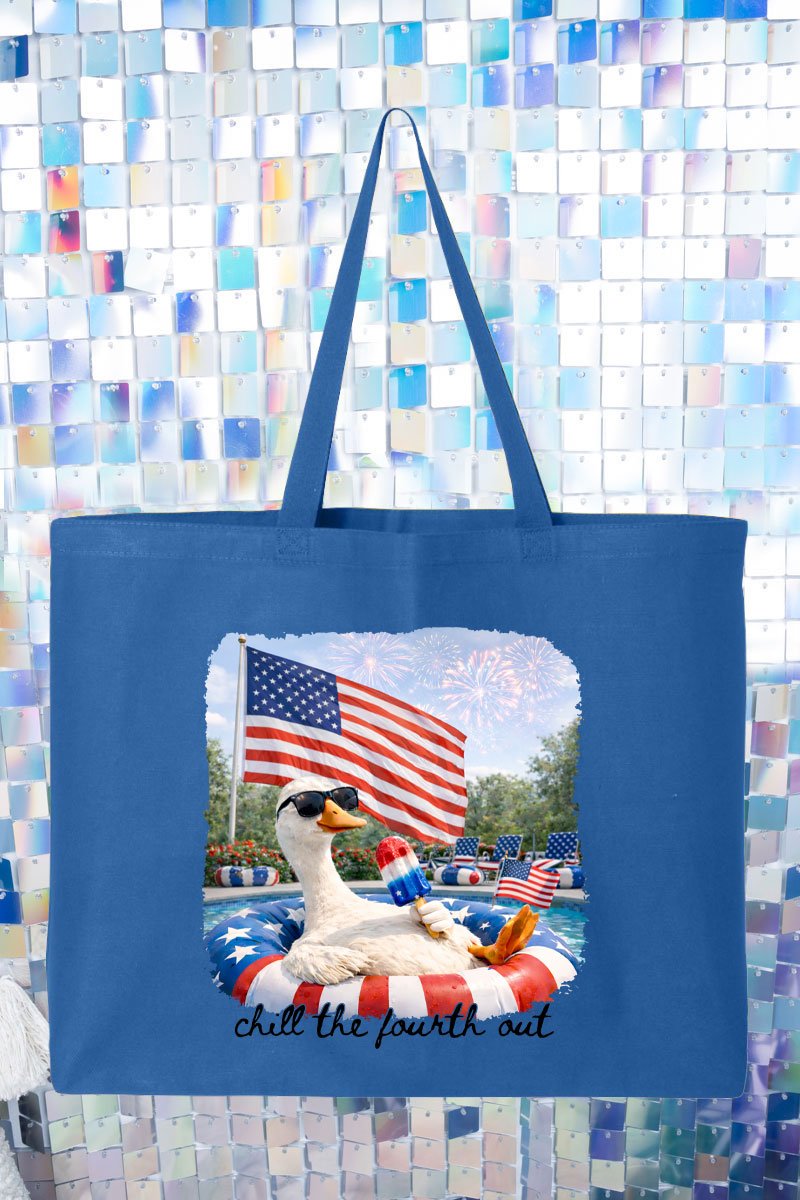 Chill The Fourth Out Canvas Jumbo Tote - Wholesale Accessory Market