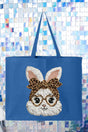 Faux Yarn Easter Bunny Canvas Jumbo Tote - Wholesale Accessory Market