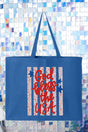 Floral God Bless The USA Canvas Jumbo Tote - Wholesale Accessory Market
