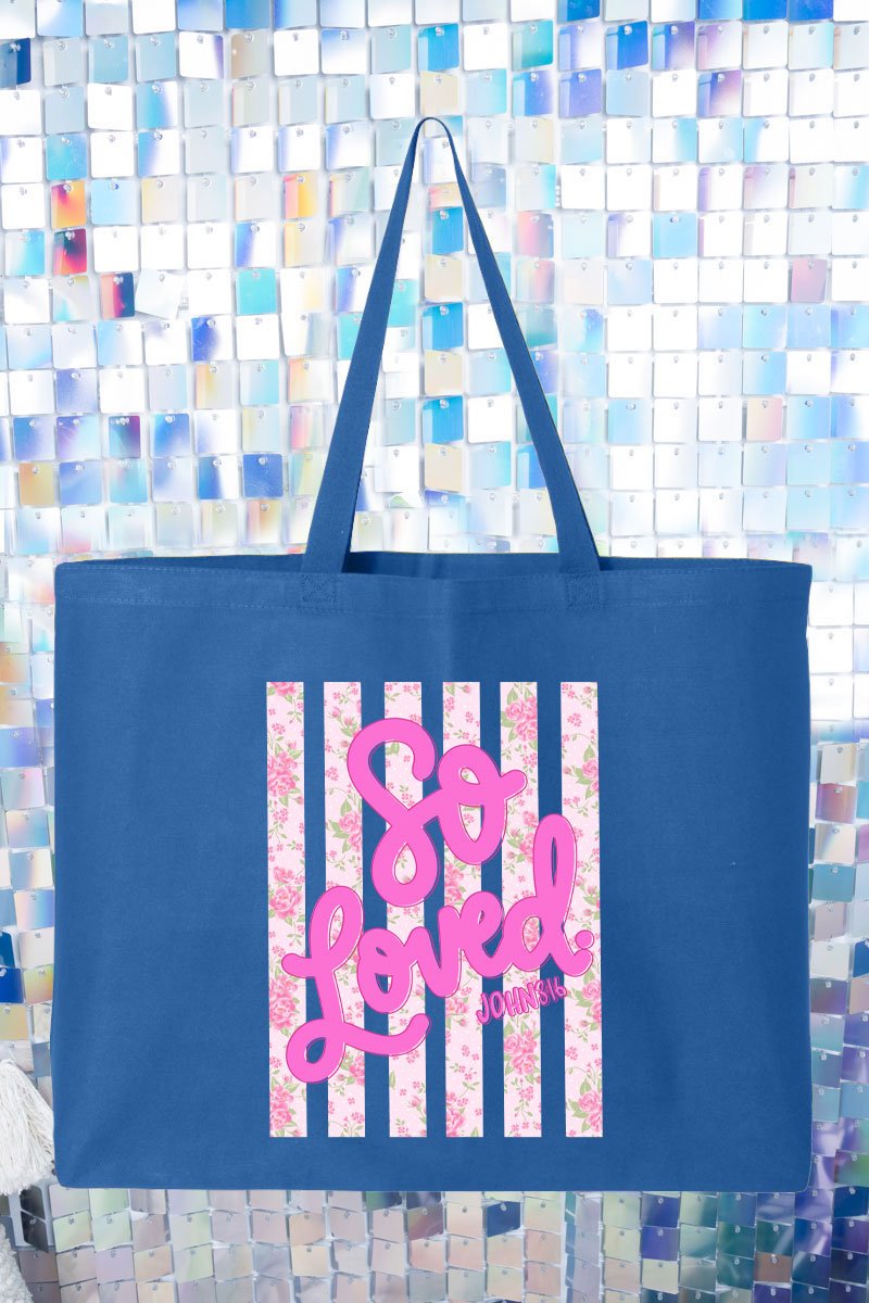 Floral So Loved Canvas Jumbo Tote - Wholesale Accessory Market