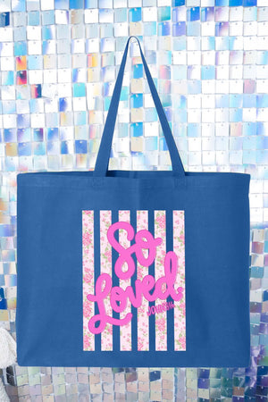 Floral So Loved Canvas Jumbo Tote - Wholesale Accessory Market