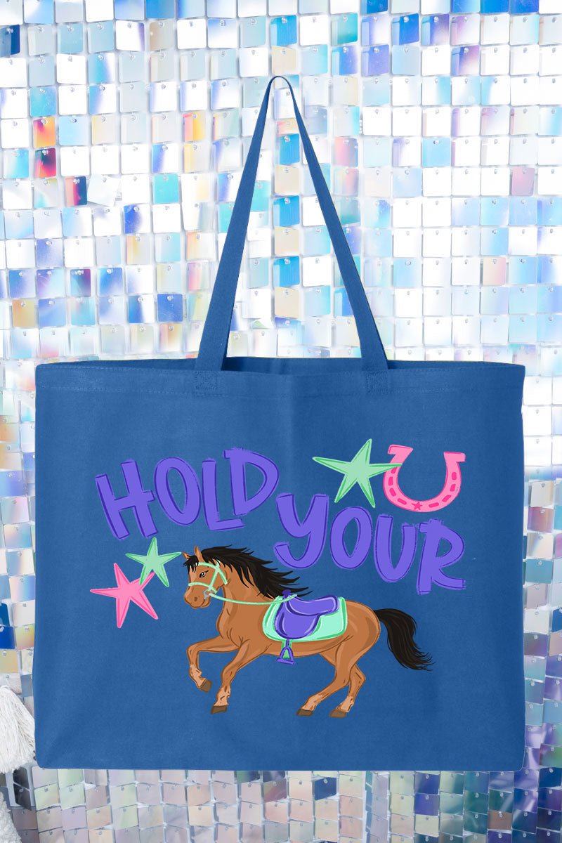 Hold Your Horses Canvas Jumbo Tote - Wholesale Accessory Market