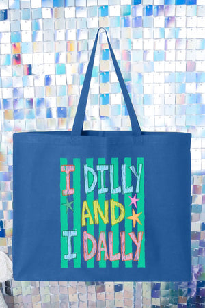 I Dilly & I Dally Canvas Jumbo Tote - Wholesale Accessory Market