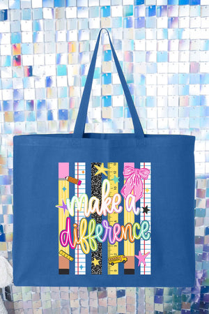 Make A Difference Canvas Jumbo Tote - Wholesale Accessory Market