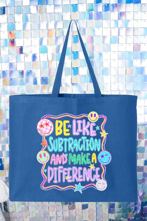 Playful Be Like Subtraction Canvas Jumbo Tote - Wholesale Accessory Market