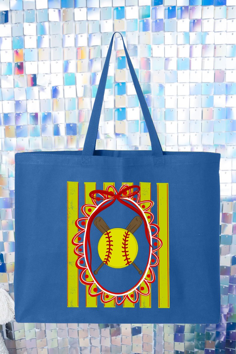 Softball Stripes Canvas Jumbo Tote - Wholesale Accessory Market