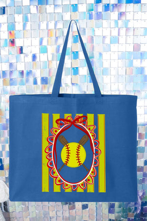 Softball Stripes Canvas Jumbo Tote - Wholesale Accessory Market