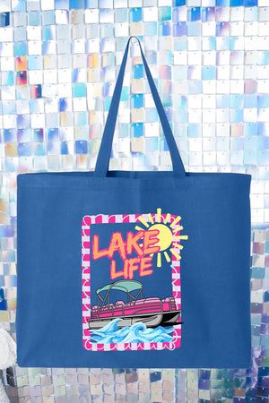 Sunny Lake Life Canvas Jumbo Tote - Wholesale Accessory Market