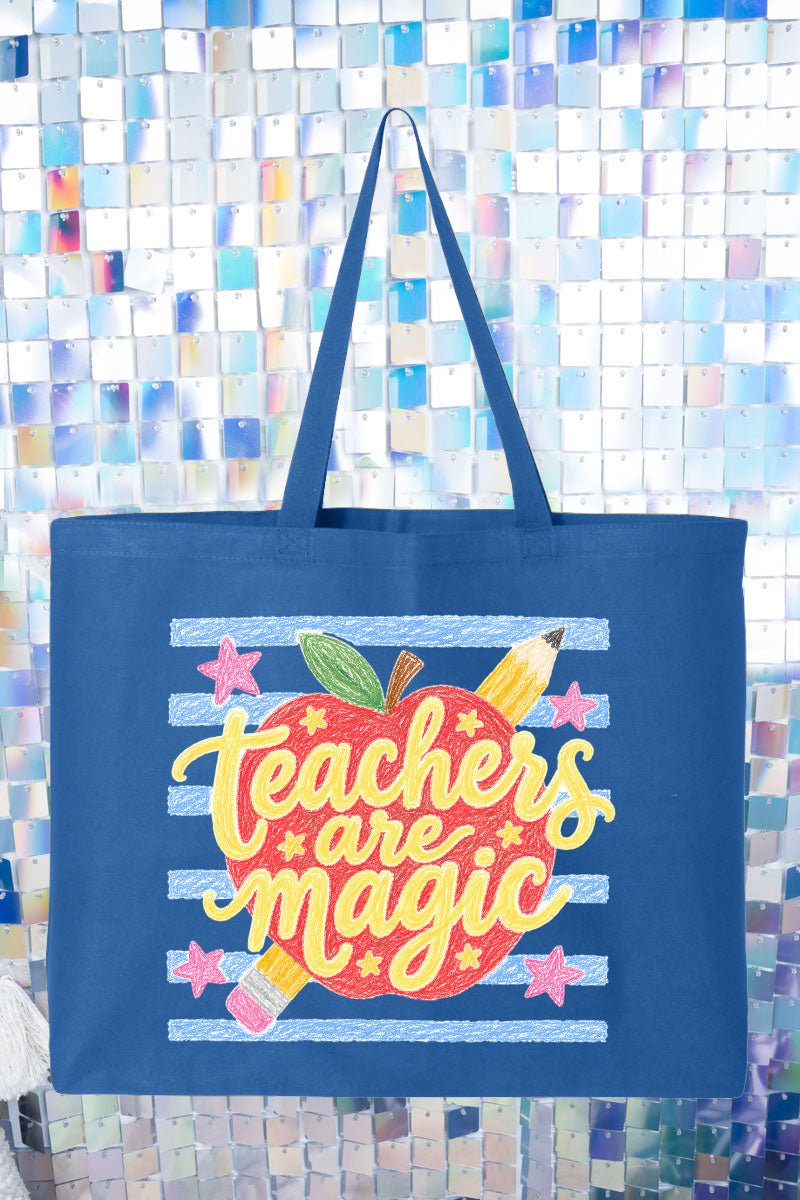Teachers Are Magic Sketch Canvas Jumbo Tote - Wholesale Accessory Market