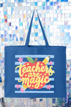 Teachers Are Magic Sketch Canvas Jumbo Tote - Wholesale Accessory Market