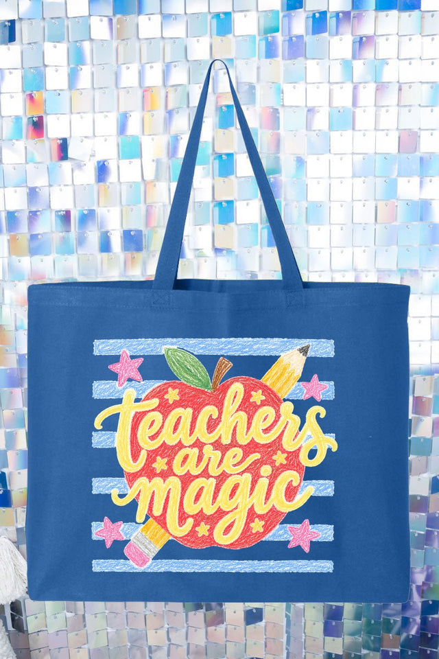 Teachers Are Magic Sketch Canvas Jumbo Tote - Wholesale Accessory Market
