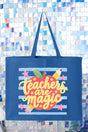 Teachers Are Magic Sketch Canvas Jumbo Tote - Wholesale Accessory Market