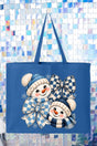 Winter Check Snowmen Canvas Jumbo Tote - Wholesale Accessory Market