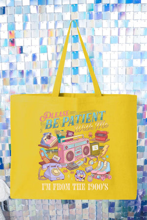 1900's Tech Throwback Canvas Jumbo Tote - Wholesale Accessory Market