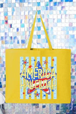 America Hallelujah Canvas Jumbo Tote - Wholesale Accessory Market