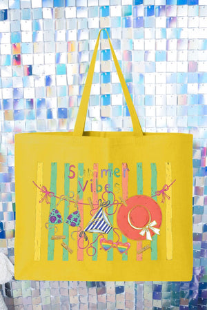 Bikini Summer Vibes Canvas Jumbo Tote - Wholesale Accessory Market