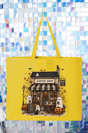 Brew & Boo Coffee Shop Canvas Jumbo Tote - Wholesale Accessory Market