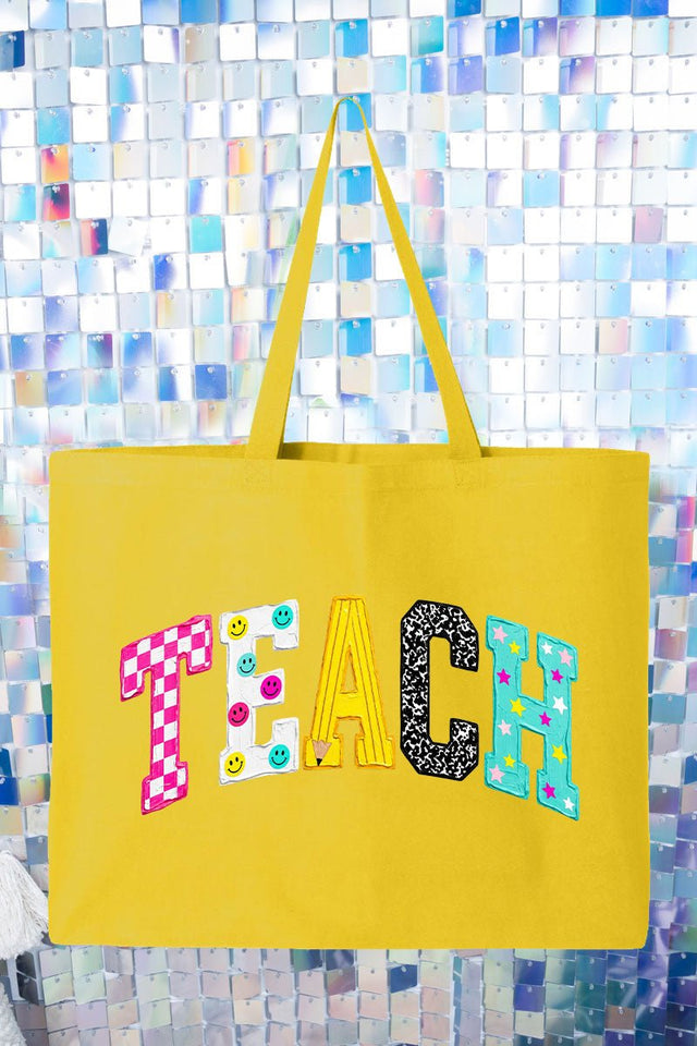 Brushstrokes & Bright Minds Canvas Jumbo Tote - Wholesale Accessory Market