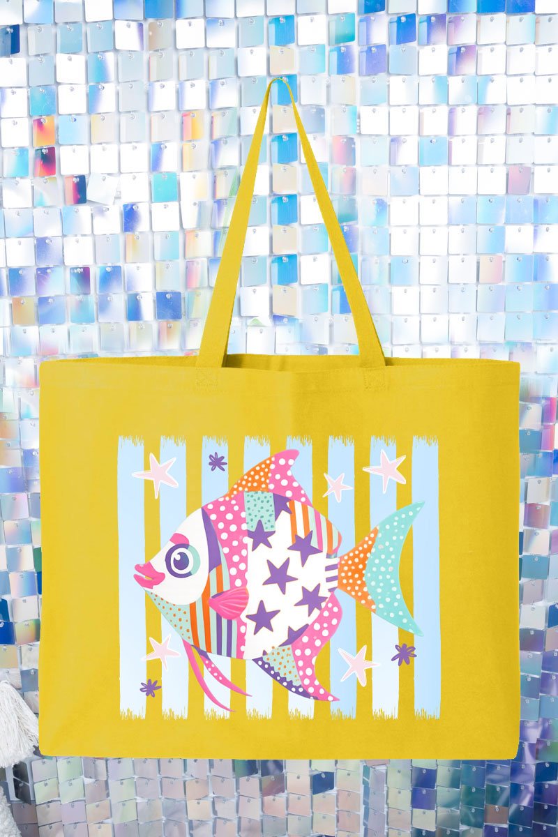 Candy Coast Angelfish Canvas Jumbo Tote - Wholesale Accessory Market