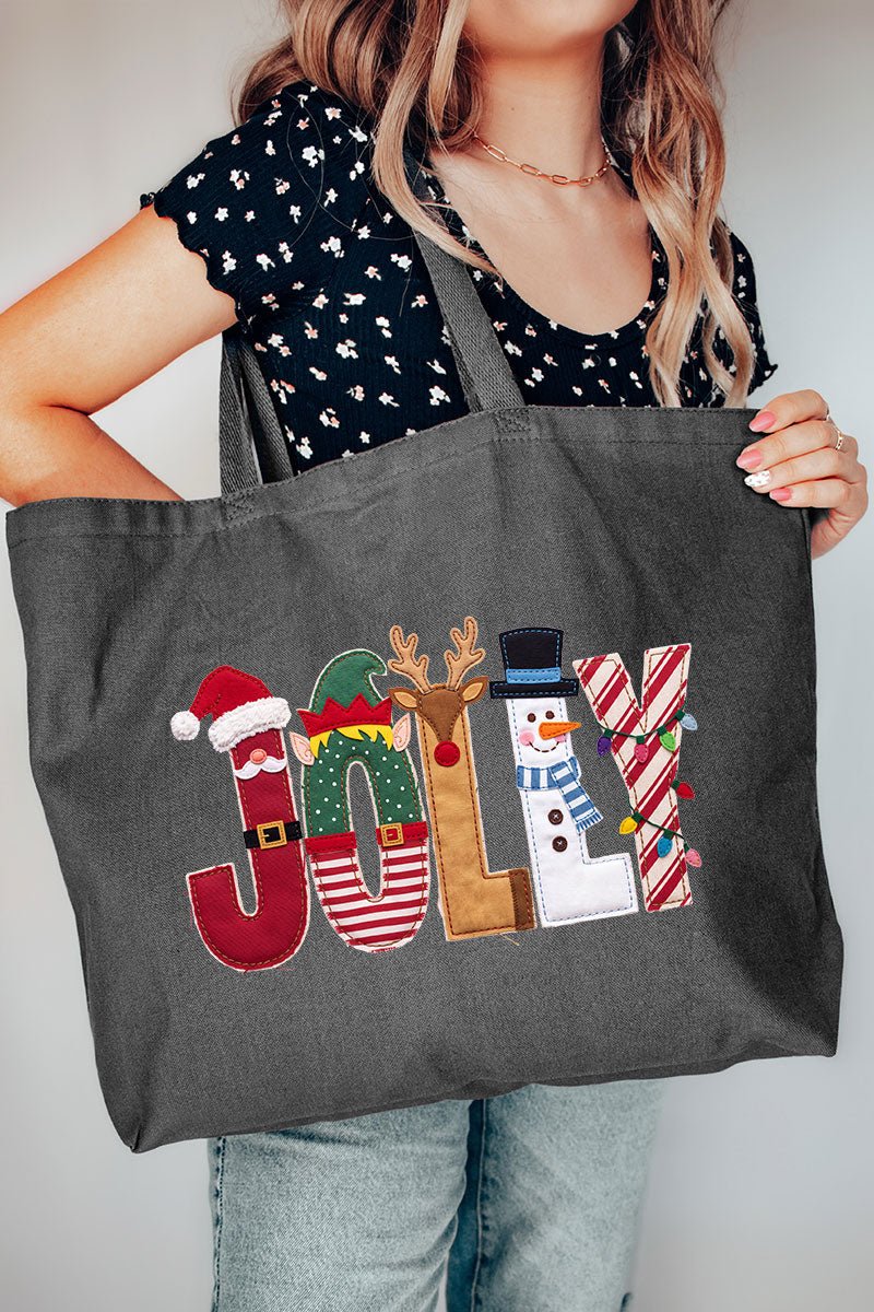 Christmas Characters Jolly Canvas Jumbo Tote - Wholesale Accessory Market