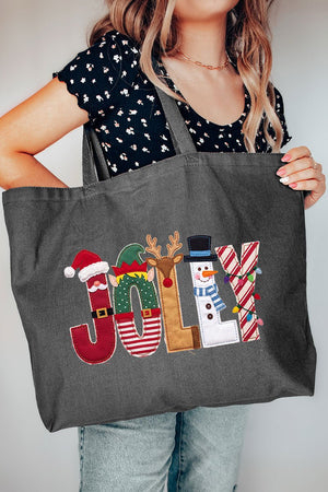 Christmas Characters Jolly Canvas Jumbo Tote - Wholesale Accessory Market