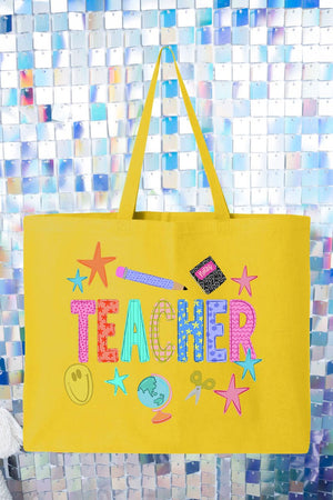Classroom Charm Canvas Jumbo Tote - Wholesale Accessory Market