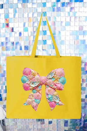 Coastal Coquette Canvas Jumbo Tote - Wholesale Accessory Market