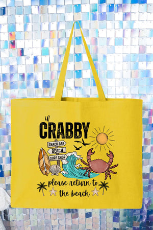 Crabby Beach Canvas Jumbo Tote - Wholesale Accessory Market