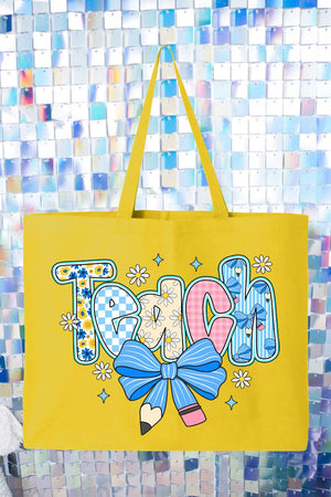 Daisy Days Teach Canvas Jumbo Tote - Wholesale Accessory Market