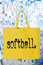 Distressed Softball. Canvas Jumbo Tote - Wholesale Accessory Market