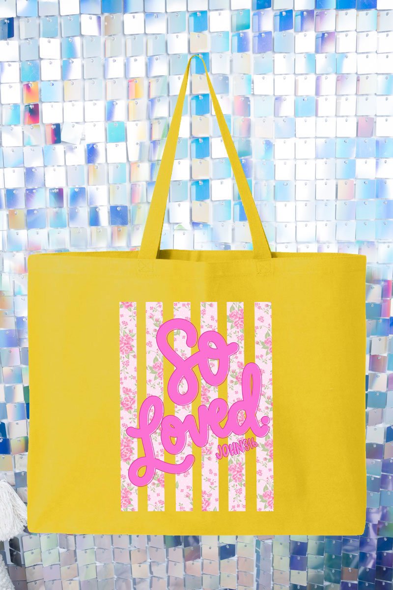 Floral So Loved Canvas Jumbo Tote - Wholesale Accessory Market