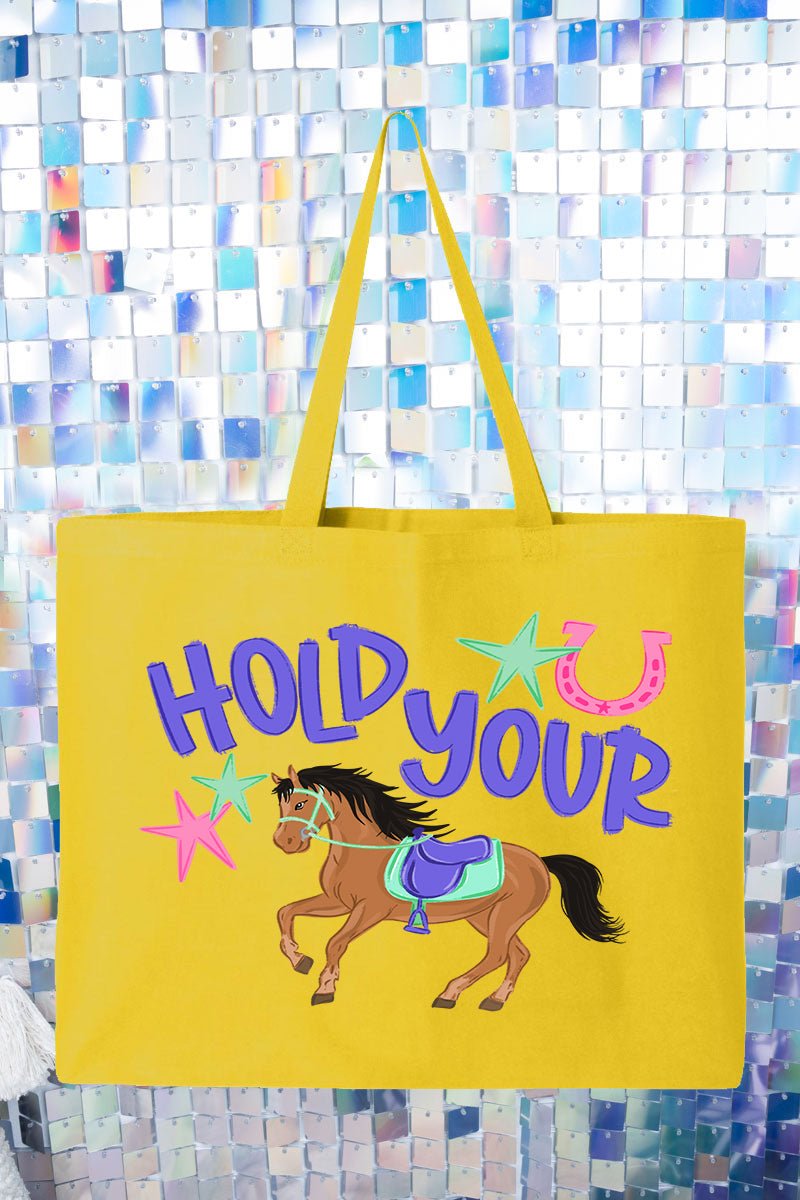 Hold Your Horses Canvas Jumbo Tote - Wholesale Accessory Market
