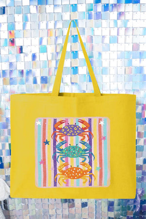 Hot Crab Summer Canvas Jumbo Tote - Wholesale Accessory Market