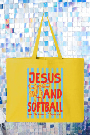 Jesus And Softball Canvas Jumbo Tote - Wholesale Accessory Market