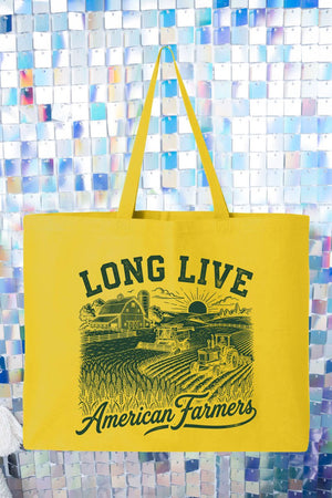 Long Live American Farmers Canvas Jumbo Tote - Wholesale Accessory Market