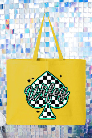 Lucky Spade Wifey Canvas Jumbo Tote - Wholesale Accessory Market