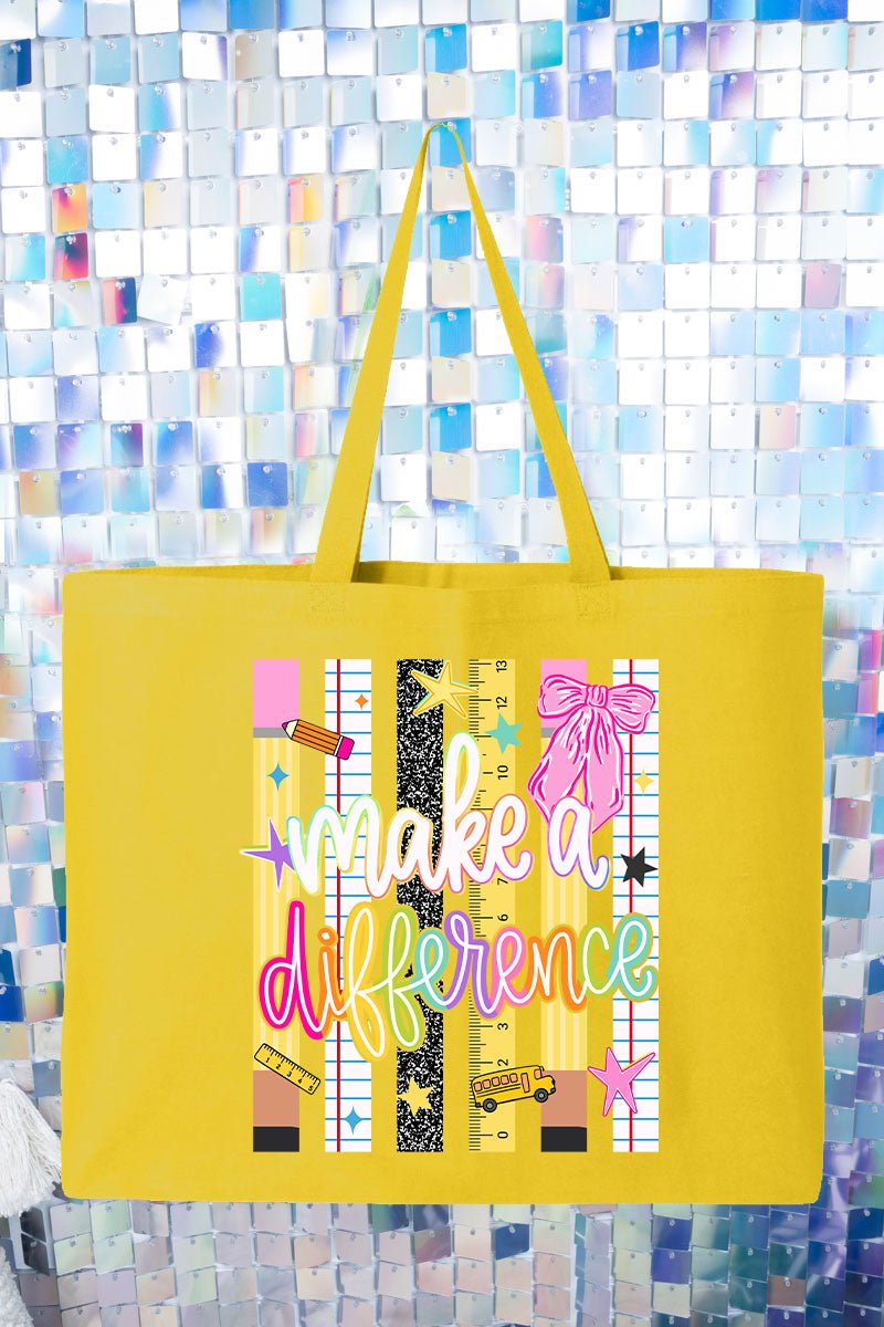 Make A Difference Canvas Jumbo Tote - Wholesale Accessory Market