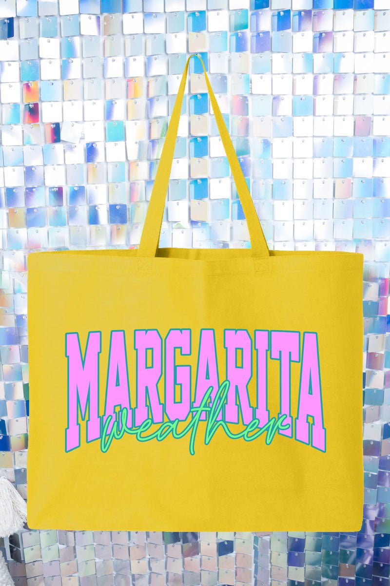 Margarita Weather Color Block Canvas Jumbo Tote - Wholesale Accessory Market