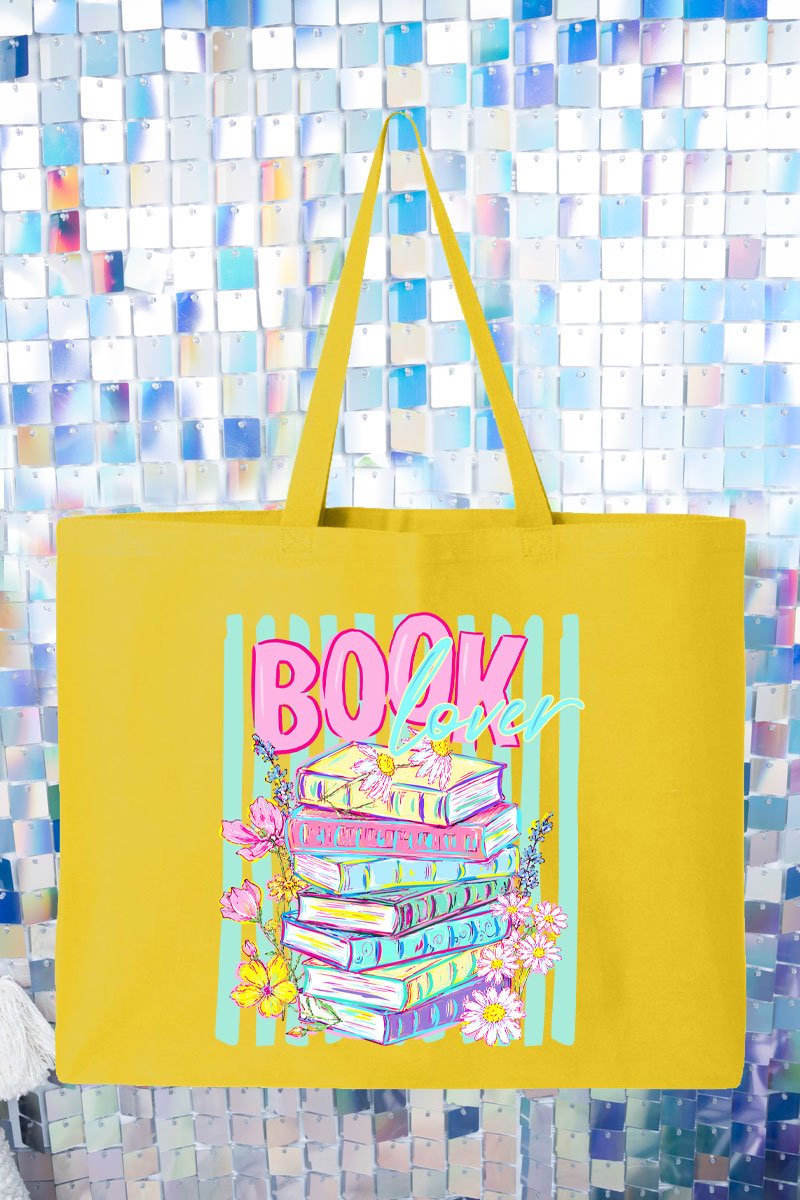 Petals & Paperback Book Lover Canvas Jumbo Tote - Wholesale Accessory Market