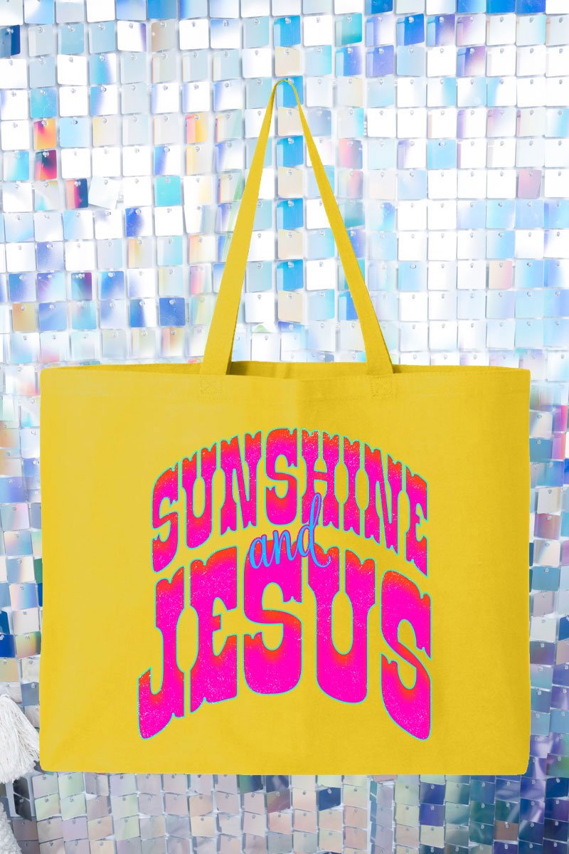 Radiant Sunshine And Jesus Canvas Jumbo Tote - Wholesale Accessory Market